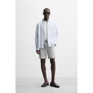 자라 맨즈 텍스쳐드 컴포트 버뮤다 쇼츠 반바지 그레이 10642533
