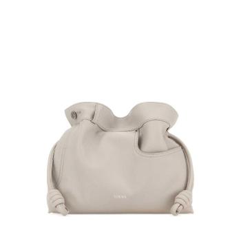 �ο��� Light grey nappa leather medium Flamenco Panta clutch A411FC1XDZ LIG..