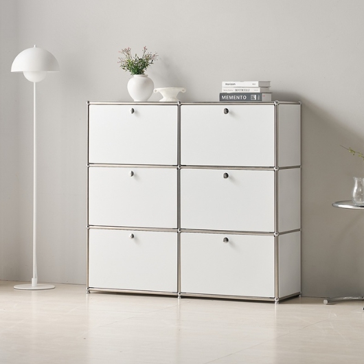 가구리빙  스틸 디자인 G형 모듈 3단 2x3 도어 수납장 1230