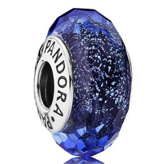 판도라 이리데센트 블루 글라스 무라노 실버 참 791646