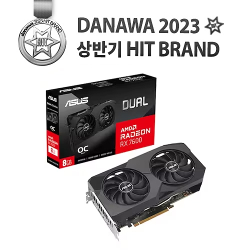 ASUS DUAL �󵥿� RX 7600 O8G OC D6 8GB