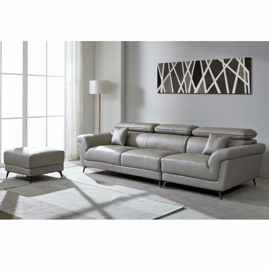 스코나 키예프 가죽 소파 4인용 (스툴포함)_이미지