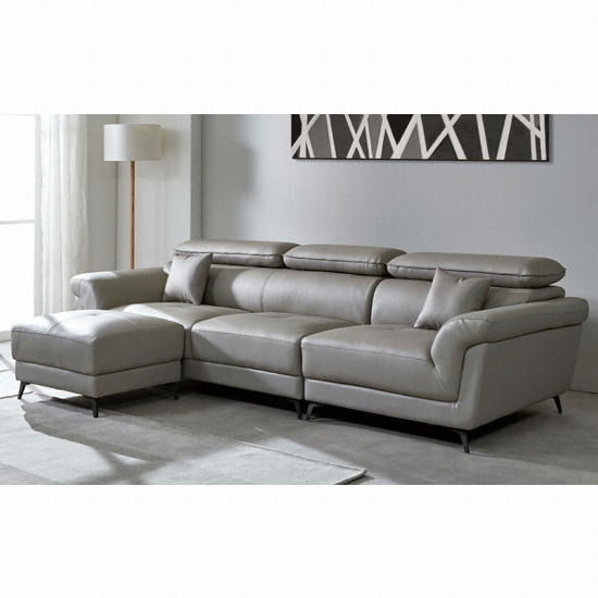 스코나 키예프 가죽 소파 4인용 (스툴포함)_이미지