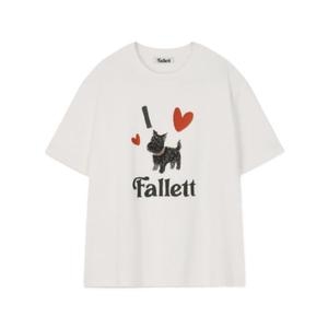 팔렛 FALLETT 23일 배송 퍼피 드로잉 오버핏 반팔티 화이트 204651_이미지