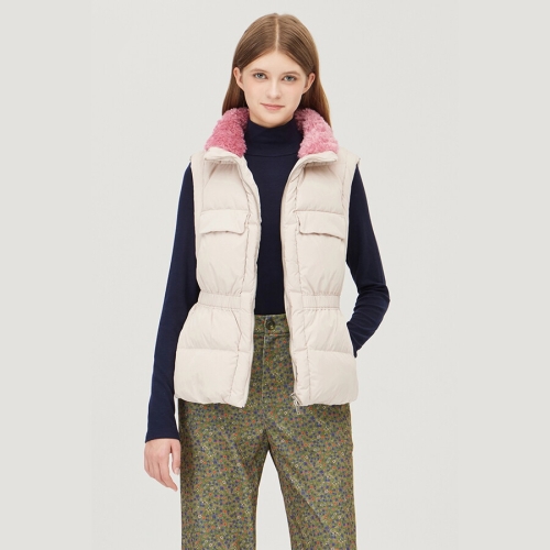 베네통 Online Exclusive 컬러 퍼 덕다운 베스트BAPDE4561BG 1000751_이미지