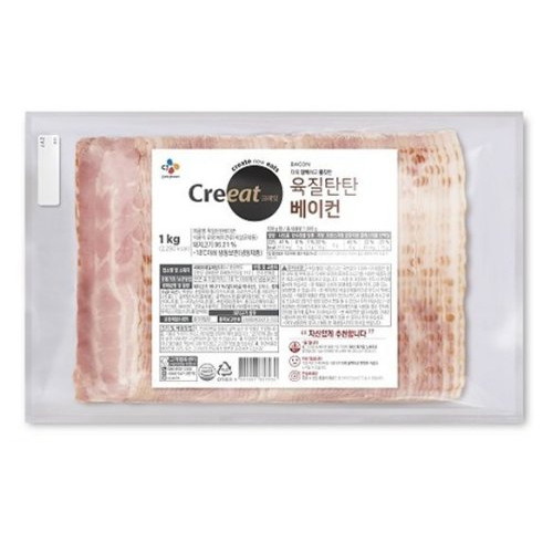 CJ제일제당 크레잇 육질탄탄 베이컨 1kg (5개)_이미지