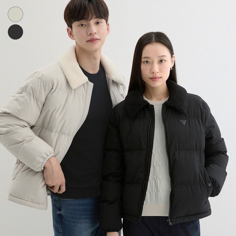 게스 ON 유니 퀼팅 시어링 카라 패딩 NP4WE8021195088