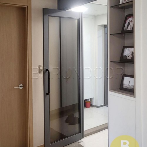 바른도어 진그레이 샤틴 브론즈강화유리 폴딩스윙중문