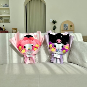 졸업 학사모 스마일꽃 인형꽃다발 중형 졸업식 꽃다발