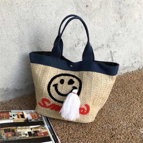 라일리 Rly 스마일 테슬 라탄 토트백 DHH-G67 S9513818_이미지