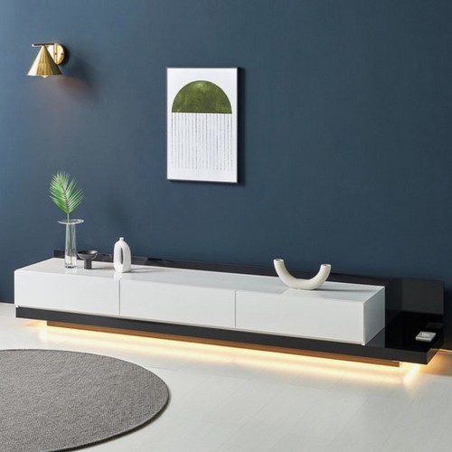 퍼니하우스 프리다 익스텐션 LED 3서랍 거실장 2300