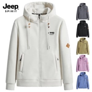 JEEP SPIRIT 양털 후리스 안감 후드 집업 점퍼 겉감 기모 안감 플리스 재킷_JP23558