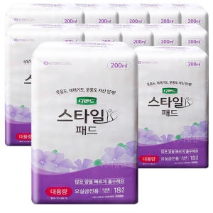 유한킴벌리 디펜드 스타일 패드 대용량 18개 (12팩(216개))