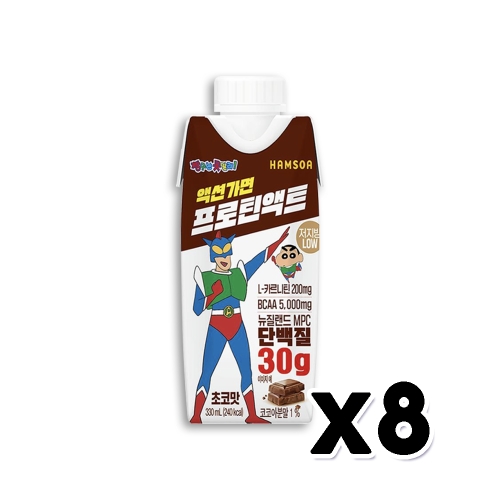 함소아제약 짱구 액션가면 프로틴액트 초코맛 330ml (8개)_이미지