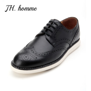 JH HOMME 윙팁 소가죽 남성 스니커즈 IT6312BK_이미지