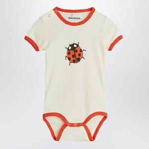 RODINI Ivory red bodysuit with ladybug 2524011311CO/Q_MIRO-OW