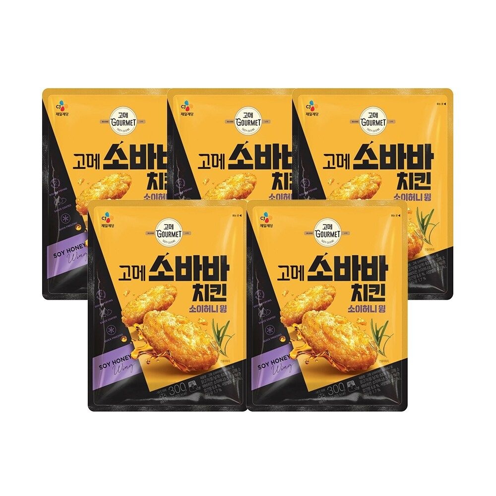 CJ제일제당 고메 소바바치킨 소이허니 윙 300g (5개)_이미지