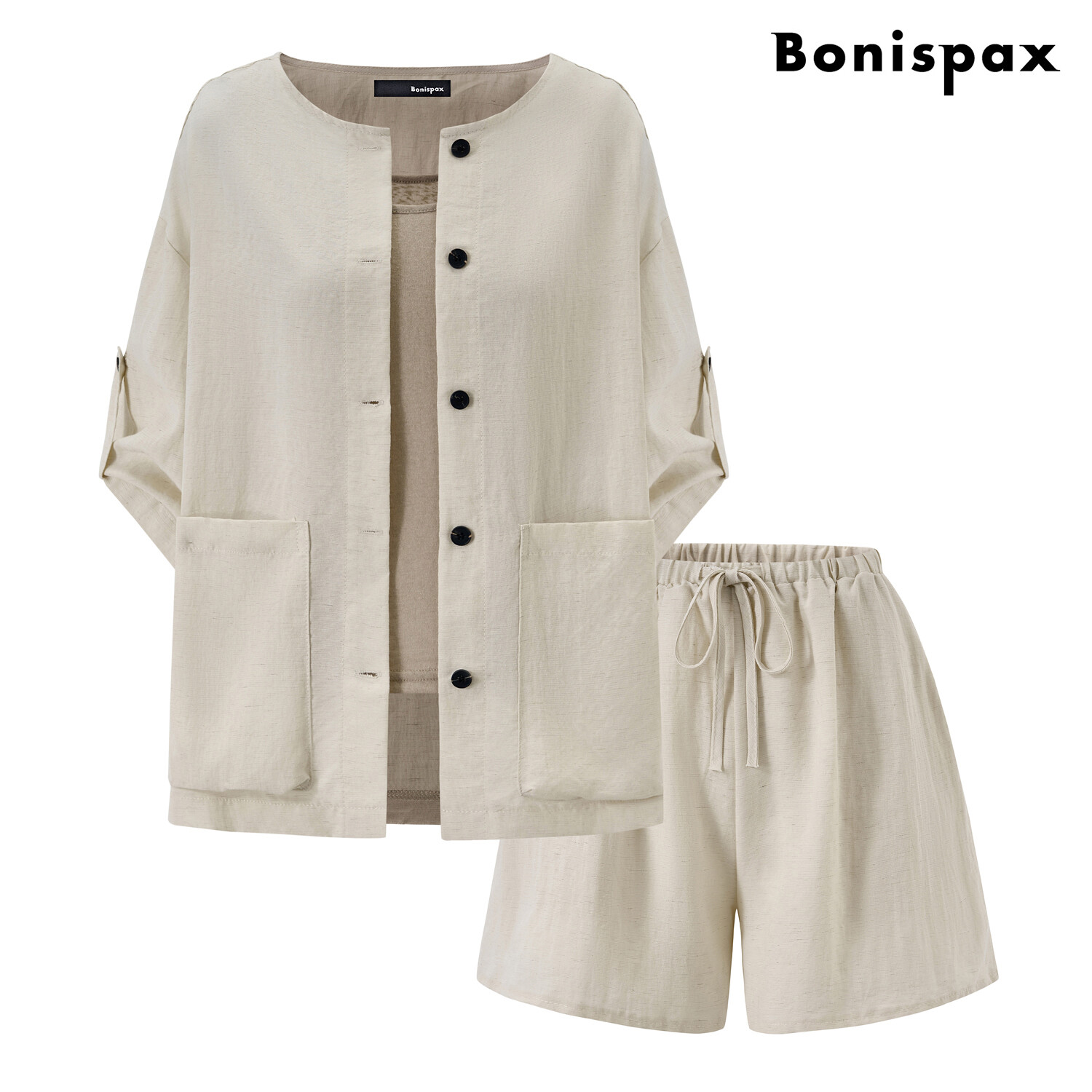 보니스팍스 썸머 쿨 데일리 자켓 숏팬츠 셋업 XQ2OW034L0