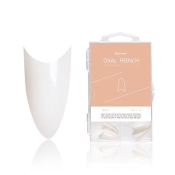  도나와 네일팁 인조손톱 오발 프렌치 내추럴 100nail CT164-100N-N