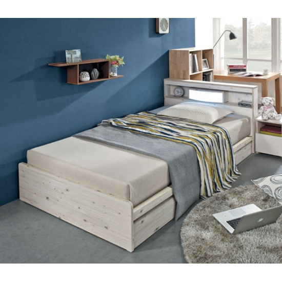 로쏘 먼벨리 통마루 LED조명 침대 SS (매트별도)