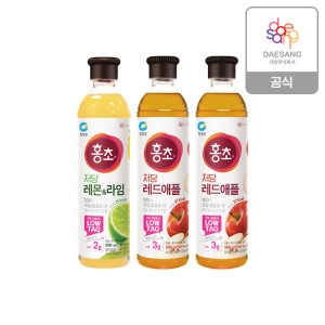  청정원 홍초 저당 레드애플 900ml x 2개 + 저당 레몬라임 900ml
