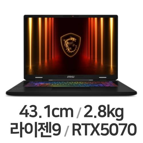 MSI 크로스헤어 A17 HX D9WGKG-R9 QHD+ W11 64GB램이미지입니다. 누르면 해당 게시물로 새창이동합니다.