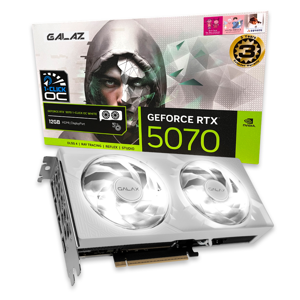 갤럭시 GALAZ 지포스 RTX 5070 WHITE OC D7 12GB_이미지
