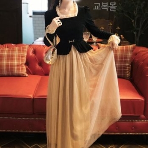 고품격 프릴 드레스 투피스 세트 코스프레 WDFF68B