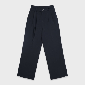  MIXXO 여성 10부 투턱 벨티드 와이드 슬랙스_MIWTWBT02B 상품이미지