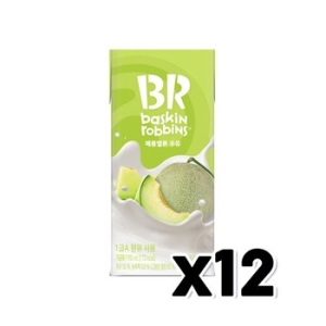  비알코리아 베스킨라빈스 메롱멜론 우유 190ml [12개]