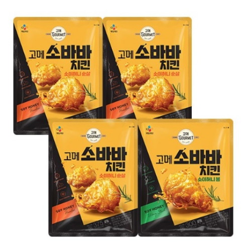 CJ제일제당 고메 소바바치킨 소이허니 순살 375g x 3개+소이허니 윙 300g x 1개 (1개)