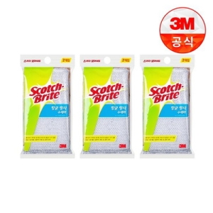 항균 망사수세미 금은  2입 일반세척용 3개세트