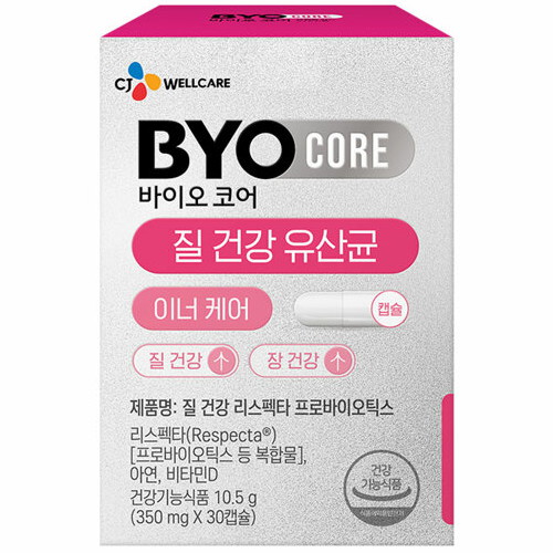 CJ웰케어 BYO(바이오) CORE 질건강 유산균 30캡슐 (1개)