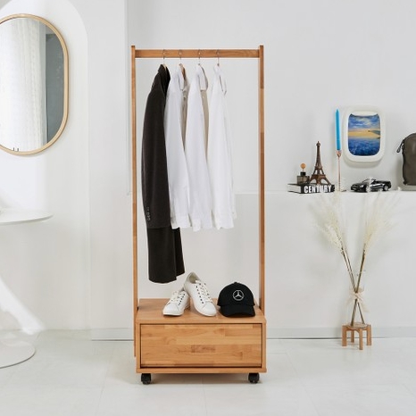 리안 엘다 원목 이동식 행거 600