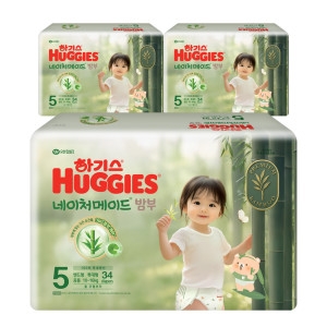 유한킴벌리 하기스 2025 네이처메이드 밤부 밴드형 5단계-공용 (102매)