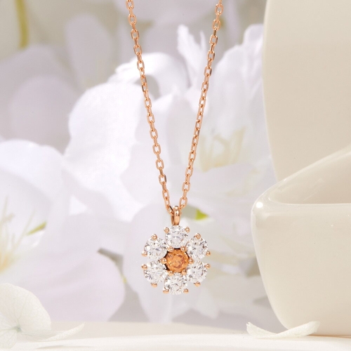 비앤비골드 14K 샴페인다크 플라워 체인 목걸이 JNN41915_이미지