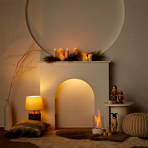 트루베 땡큐 LED조명 벽난로 콘솔 장식장_이미지