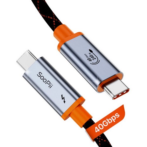 Soopii 썬더볼트4 40Gbps PD PPS C to C타입 240W 케이블 S75 (1m)