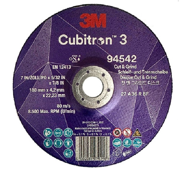 3M 큐비트론3 7인치 컷 앤 그라인드 디스크 94542