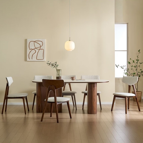  앤우드 헤닝 타원 포세린 세라믹 식탁 1400 (의자별도)