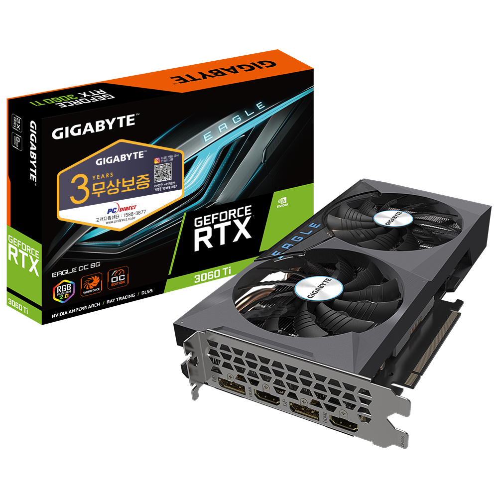 GIGABYTE 지포스 RTX 3060 Ti EAGLE OC V2 D6 8GB 피씨디렉트_이미지