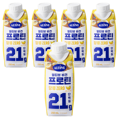 CJ제일제당 얼티브 비건프로틴 당류 ZERO 바나나 250ml (5개)_이미지