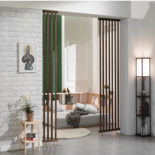 메리노가구 솔리드 원목파티션 고정형 월넛 700