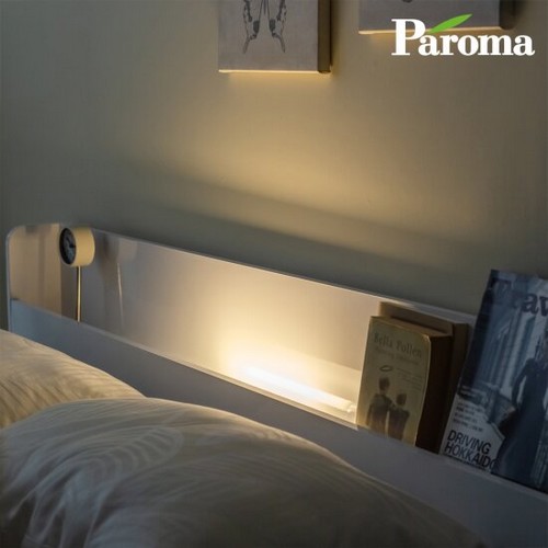 파로마 라인 르제인 LED헤드 수납 저상형 침대 SS+깔판 (40T라텍스독립)_이미지