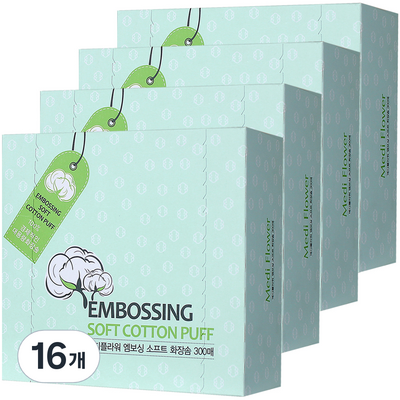 메디플라워 엠보싱 소프트 화장솜(300매입) (16개)_이미지