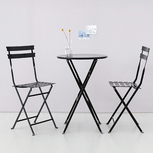 마켓비 VALLEN 접이식 빈티지 식탁 600 (의자2개)_이미지