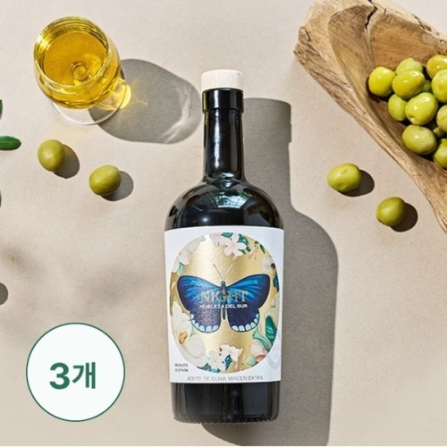  노블레사 델 수르 올리브 오일 500ml 3병 선물포장 + 올리브샷잔 [1개]