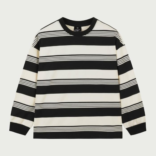 행텐주니어 행텐틴즈 동백01 니트라이크 스트라이프 탑_블랙 14560-031-210-46-100 45628343