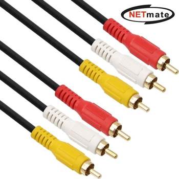강원전자 NETmate RCA 3선 케이블(5Ø) (NMA-3R150M, 15m)_이미지