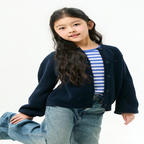 타미힐피거키즈 셔닐 크루넥 가디건 (T42G0WCD350GT1)_이미지